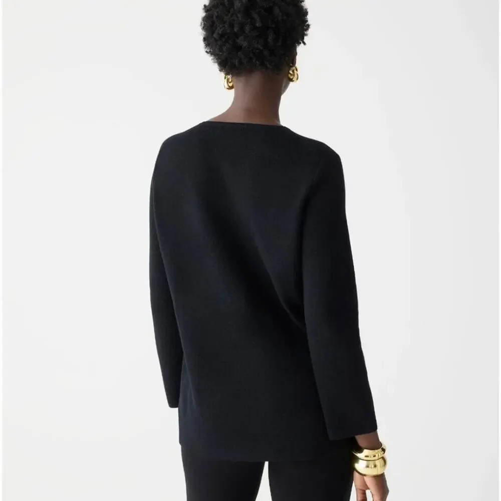 J. Crew Giselle Sweater Blazer in Black Gold Crest Buttons NWT Size XS CF095
